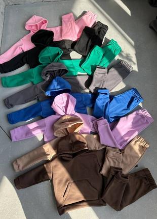 Спортивный костюм трехнитка на флисе для девочек и мальчиков