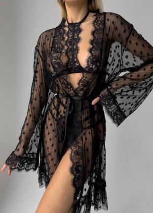 Сексуальный комплект белья с халатиком