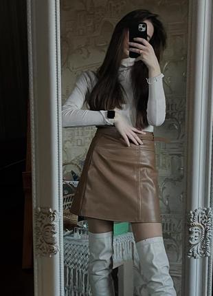 Кожаная мини юбка cher17