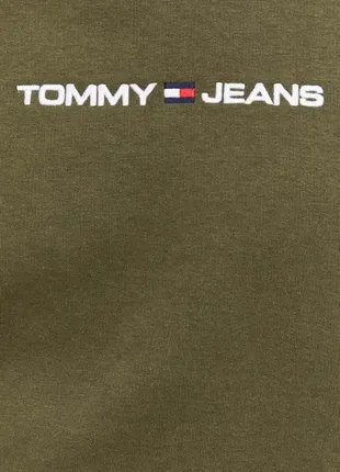 Новый (с бирками)! tommy jeans (l) зеленый свитшот кофта худи linear regular fit (dm0dm18130)4 фото