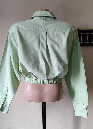 Бирюзовая рубашка-бомбер 5