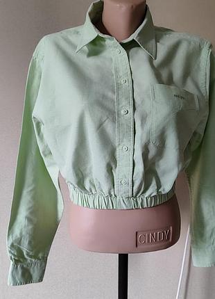 Бирюзовая рубашка-бомбер 2