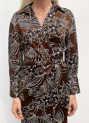 Zara zara новое с бирками платье миди с принтом на запах l5 фото