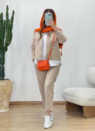 Костюм трійка жіночий джинсовий штани, жакет та сорочка розм.50-52