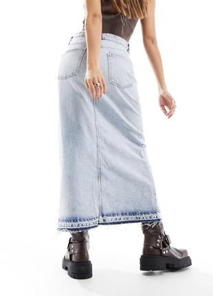 Трендова джинсова спідниця pull&bear, міді4 фото