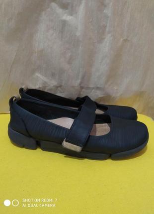 Кожаные туфли кроссовки clarks trigenic wide fit