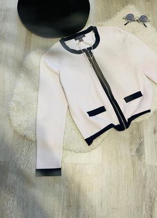 Кофта кардиган на замочку светр primark в стилі shanel old money біла кофта2 фото