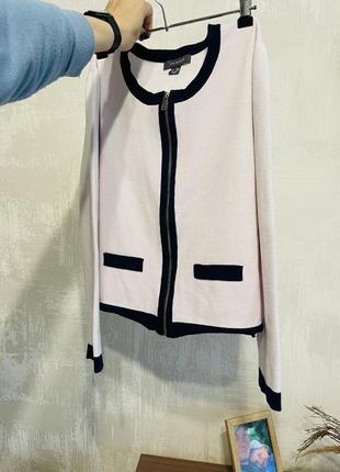 Кофта кардиган на замочку светр primark в стилі shanel old money біла кофта5 фото