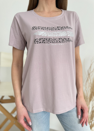 Базова вільна футболка з тваринним принтом бавовна 9 кольорів2 фото
