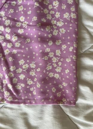 Легкая мини юбка в цветочный принт3 фото