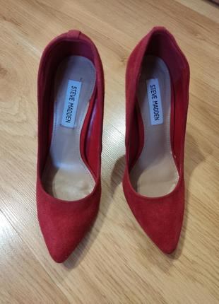 Красные классические туфли лодочки (ладочки)2 фото