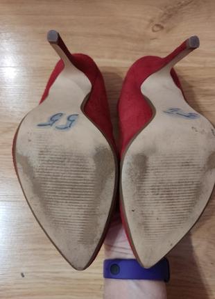Красные классические туфли лодочки (ладочки)3 фото