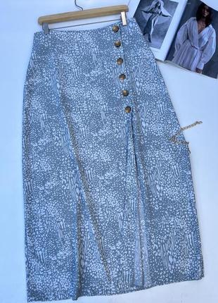 Довга шифонова спідниця з розрізом. спідниця на ґудзиках