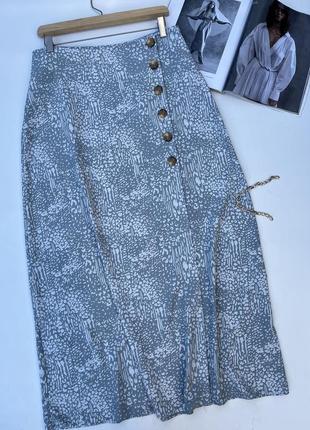 Длинная шифоновая юбка с разрезом. юбка на пуговицах5 фото