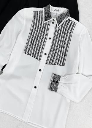 Белая блуза рубашка с вышивкой2 фото