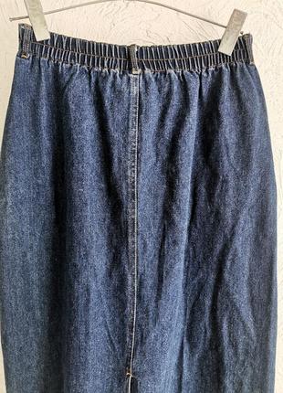 Довга джинсова спідниця міді з розрізом6 фото