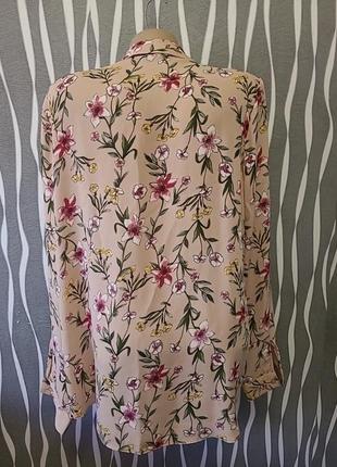 Блузка с длинными рукавами цветочный принт4 фото