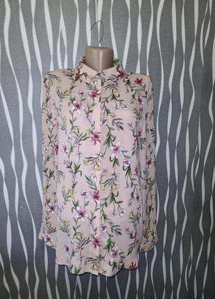 Блузка с длинными рукавами цветочный принт2 фото