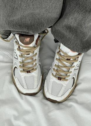 New balance 530 white beige brown5 фото