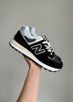 Мужские кроссовки new balance 574 legacy stone island black/white