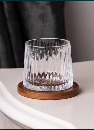 Склянка для віскі з бамбуковою підставкою 270 мл1 фото