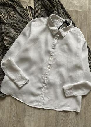 Женская льняная рубашка, льняная рубашка оверсайз, сорочка оверсайз, блузка, лляна блуза3 фото