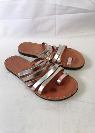 Женские кожаные сандалии, шлепанцы sandalo leather, ручная работа