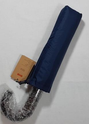 Зонт синий 10.1337.009.2 parachase 3 сложения 10 спиц автомат крючок тёмно-коричневый5 фото