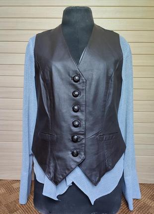 Винтажная кожаная жилетка от yuppie company ☘️ 38eur/наш 42р