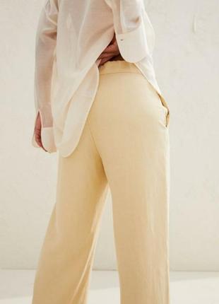 Широкі брюки палаццо  з льоном h&m2 фото