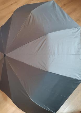 Зонт серый 10.1337.009.3 parachase класса «премиум» 3 сложения 10 спиц автомат крючок тёмно-коричнев