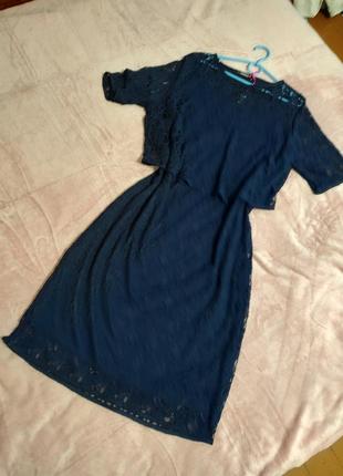 Роскошное кружевное платье с содержанием вискозы1 фото