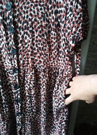 Платье-рубашка в анималистический принт, вискоза, размер 50-523 фото