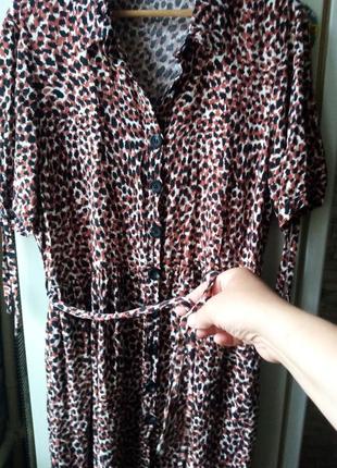 Платье-рубашка в анималистический принт, вискоза, размер 50-522 фото