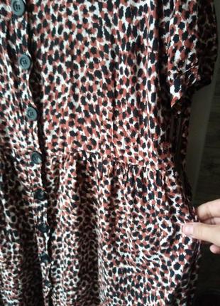 Платье-рубашка в анималистический принт, вискоза, размер 50-524 фото