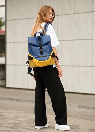 Купити жовто-блакитний жіночий рюкзак rene double2 фото
