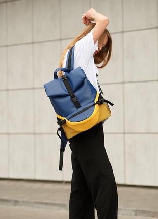 Купити жовто-блакитний жіночий рюкзак rene double5 фото