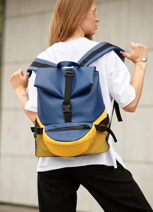 Купити жовто-блакитний жіночий рюкзак rene double7 фото