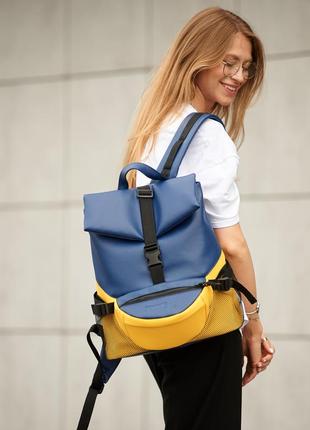Купити жовто-блакитний жіночий рюкзак rene double1 фото
