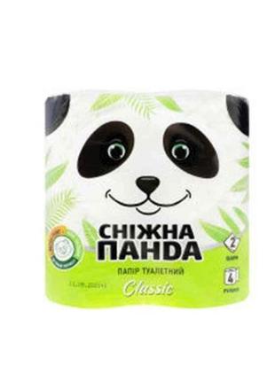 Туалетний папір 4шт 2шар сніжна панда класик 150 відривів тм снежная панда