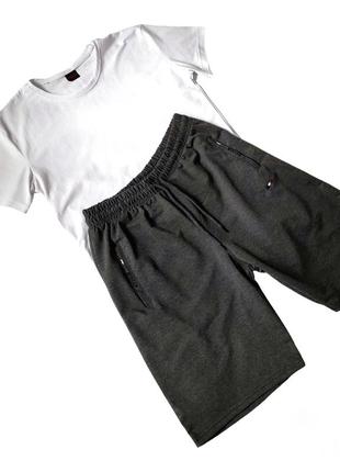 Трикотажные мужские шорты серые/на резинку/шорты мужские/шорты мужские с карманами на замок5 фото