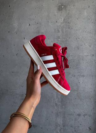 Женские замшевые кроссовки adidas campus 00s red7 фото