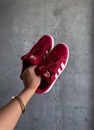 Женские замшевые кроссовки adidas campus 00s red9 фото