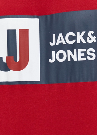 Мужская хлопковая футболка jcologan jack & jones красная xs-xxl4 фото