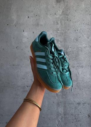 Женские кроссовки ad gazelle “indoor collegiate green blue”