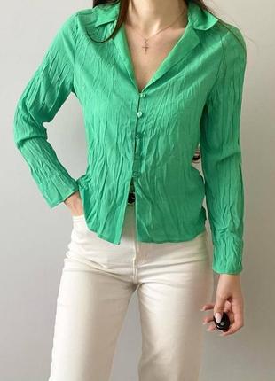 Стильна зелена сорочка, салатова сорочка, трендова зелена сорочка3 фото