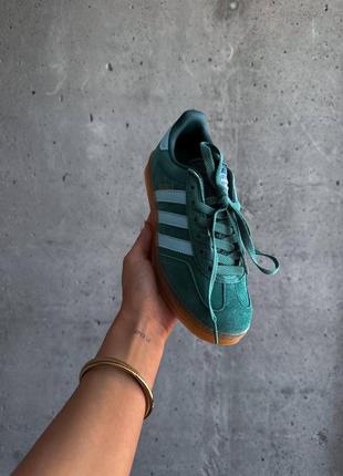 Женские кеды adidas gazelle green blue6 фото