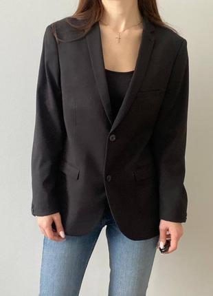 Трендовый стильный пиджак в мужском стиле, черный классический пиджак, трендовый пиджак2 фото