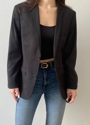 Трендовый стильный пиджак в мужском стиле, черный классический пиджак, трендовый пиджак3 фото