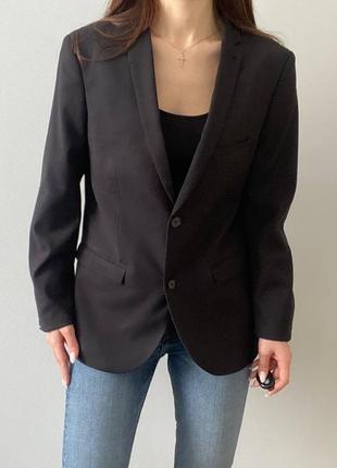 Трендовый стильный пиджак в мужском стиле, черный классический пиджак, трендовый пиджак